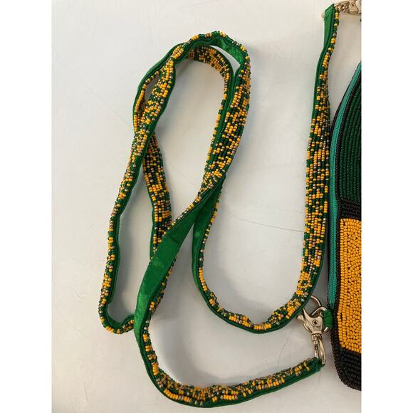 TIANA SMALL GREEN, YELLOW SEED BEAD BOTTLE CROSSBODY BAG - Picture 3 of 6